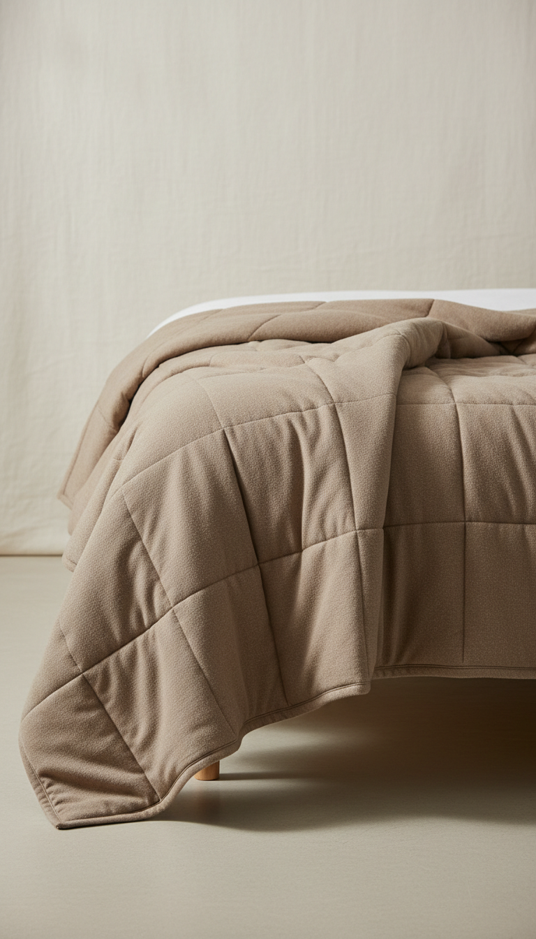 Weighted blanket with glass beads